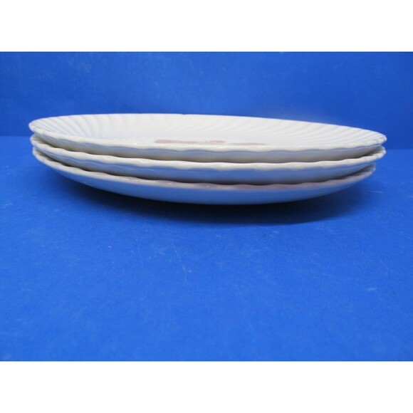 Burleigh Ironstone Set Of 3 Fruit Design 8" Swirl Plates Staffordshire England - Picture 6 of 8